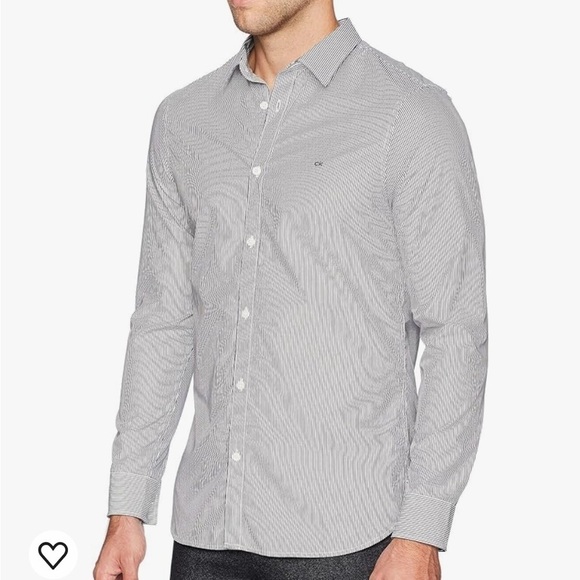 Calvin Klein Other - Calvin Klein | Extra-Fine Pinstripe Man Tailored Shirt in White/Black (S)